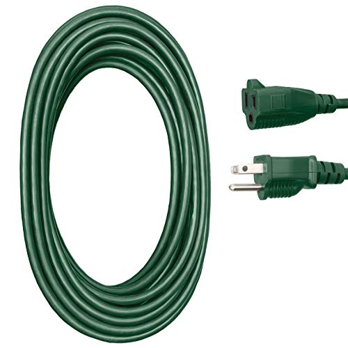 Thonapa 25 Ft Outdoor Extension Cord - 16/3 SJTW Durable Green Cable - Great for Christmas Lights, Garden and Major Appliances
