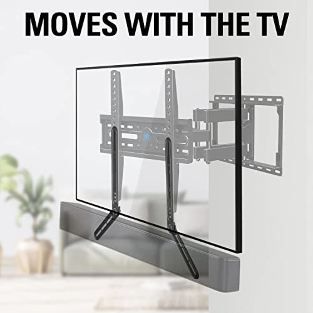 Mounting Dream Soundbar Mount Sound Bar TV Bracket for Mounting Above or Under TV Fits Most of Sound Bars Up to 22 Lbs, with Det