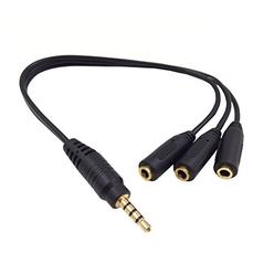 Wpeng 3.5mm Stereo Audio Splitter Cable Qaoquda 1FT Gold Plated 3.5mm (1/8") TRRS Stereo Plug Male to 3 x 1/8" 3.5mm Stereo Jack Femal