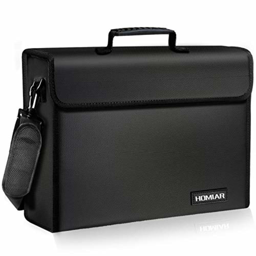 Homiar Fireproof Document Bag - X Large Safe Bags, Waterproof File Storage Bag, Silicone Coated Non-Itchy Fiberglass Money Bags with Ha
