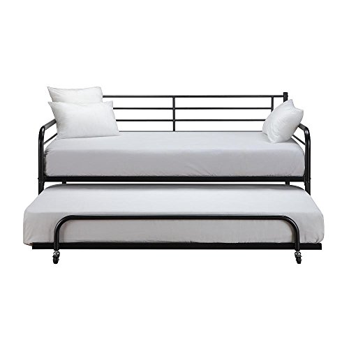 Dorel DHP Metal Trundle for Daybed Frame, Fits Twin Size, Black