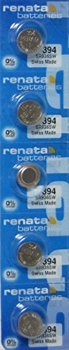 Renata Batteries 394 Watch Battery - Strip of 5 Batteries