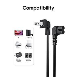 Cp00 Cablecreation 10 Feet 18 Awg Angled 2 Slot Non Polarized Angle Power Cord For Samsung Tv Lg Tcl Replacement Iec3 C7 To Nema 1 Cp00 Cablecreation 10 Feet 18 Awg Angled 2 Slot Non Polarized Angle Power Cord For Samsung Tv Lg Tcl Replacement Iec3 C7 To Nema 1