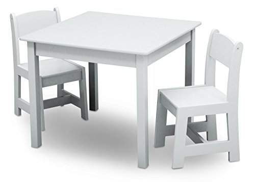 Delta Children MySize Kids Wood Table and Chair Set (2 Chairs Included) - Ideal for Arts & Crafts, Snack Time, Homeschooling, Ho