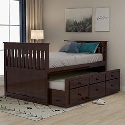 Rhomtree Storage Twin Daybed With, Platform Bed Frame With Headboard And Footboard