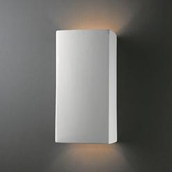 Justice Design Group Lighting CER-0955-BIS Wall Sconce with Ceramic Bisque Shades, White