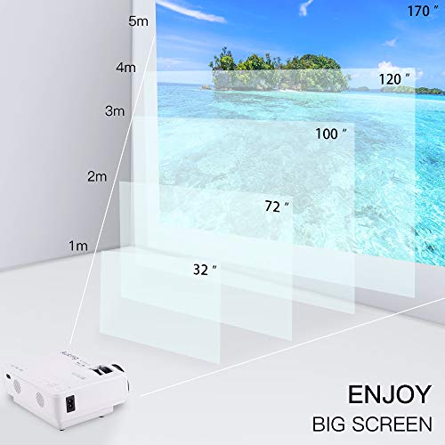 AuKing Mini Projector 2021 Upgraded Portable Video-Projector,55000 Hours Multimedia Home Theater Movie Projector,Compatible with