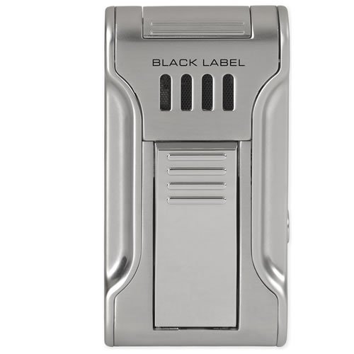 Black Label LBL80010 Dictator Brushed Chrome Flat Torch Lighter