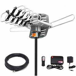 Before HDTV Antenna Amplified Digital Outdoor Antenna 150 Miles Range, 360 Degree Rotation Wireless Remote,with 33FT Coax Cable - Suppo