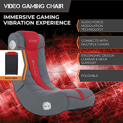 X Rocker Extreme Iii 2.0 Gaming Rocker Chair With Audio System, 26 X 17.5 X 17, Black/Red