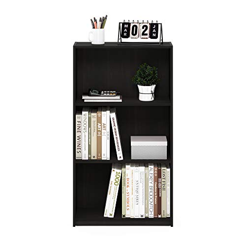Tier Bookcase Storage Shelves Espresso, Furinno Basic 3 Tier Bookcase