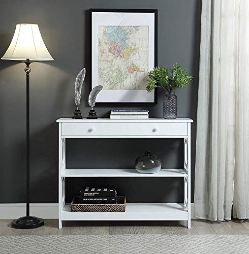 Convenience Concepts Omega 1 Drawer, White Omega Console Table