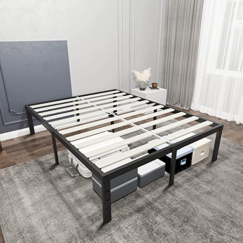 Ziyoo King Size Bed Frame No Box Spring, Bed Frame Without Box Spring King