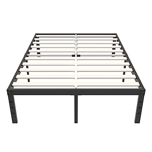 Furntb07s29z4pj Ziyoo King Size Bed Frame No Box Spring Needed 14 Inch Platform With Solid Wooden Slat For Mattress Foundation Support Ziyoo King Size Bed Frame No Box Spring, King Mattress Box Spring And Bed Frame