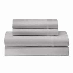 FEATHER & STITCH NEW Feather & Stitch 300 Thread Count Percale Weave 100% Cotton Bed Sheets + 2 Pillowcases, Fits Mattress 16 Deep Pocket, Luxury Bre