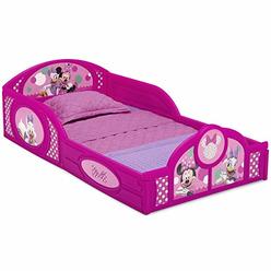Delta Children Disney Minnie Mouse Plastic Sleep and Play Toddler Bed with Attached Guardrails by Delta Children