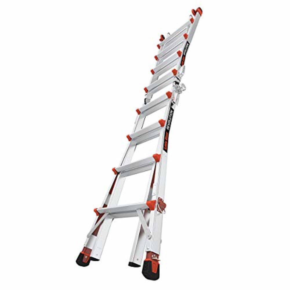 Little Giant Ladders, Revolution with Ratchet Levelers, M17, 17 ft, Multi-Position Ladder,Ratchet leg levelers, Aluminum, Type 1