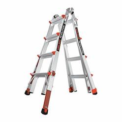 Little Giant Ladders, Revolution with Ratchet Levelers, M17, 17 ft, Multi-Position Ladder,Ratchet leg levelers, Aluminum