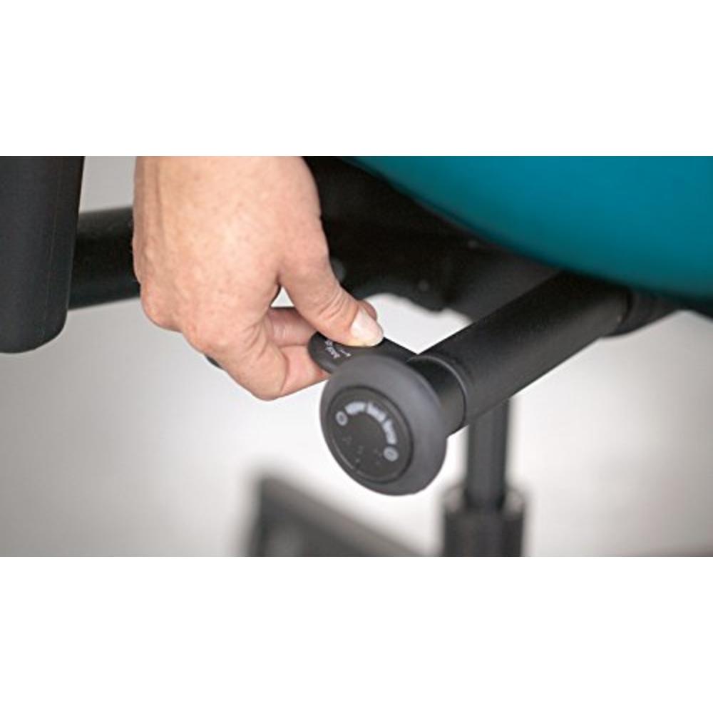 Steelcase Leap Ergonomic Office Chair with Flexible Back | Adjustable Lumbar, Seat, and Arms | Black Frame and Buzz2 Cyan Fabric