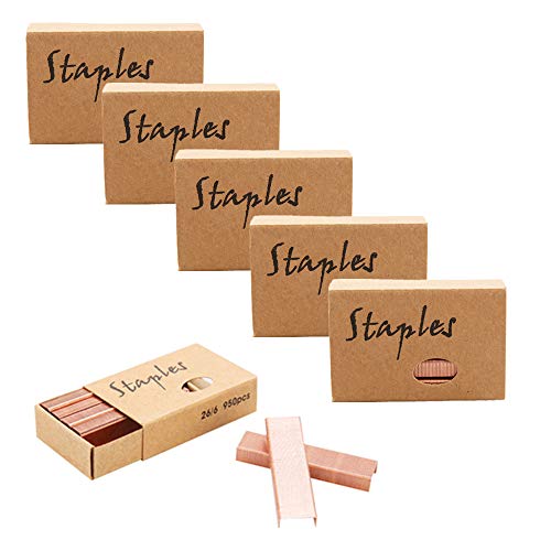 METAN 26/6 Standard Staples, 12mm Width 950/Box, 6 Boxes/Pack 5700 Count Rose Go
