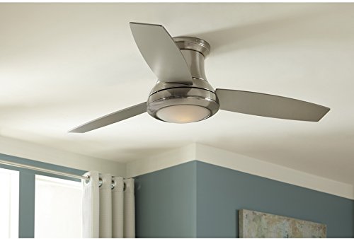 Harbor Breeze Sail Stream 52-in Brushed Nickel Flush Mount Indoor Ceiling Fan with Light Kit and Remote (3-Blade)