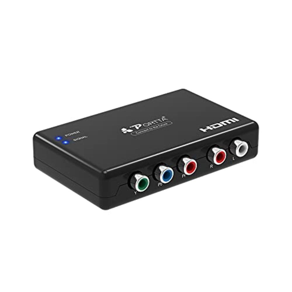 Portta Component to HDMI Converter, Portta YPbPr Component RGB + R/L Audio to HDMI Converter v1.3 Support 1080P 24bit 2 Channel