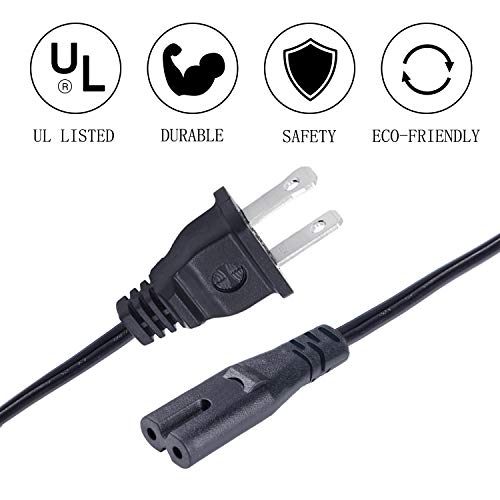 Saireed UL 8ft TV Power Cable Cord for Samsung 24" 32" 40" 43" 48" 49" 50" 55" 60" 65" 75" Inch LCD HD Smart 4K Curved TV UN55RU8000FXZA