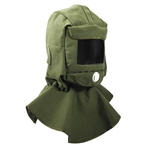 YaeTek Sand Blasting Hood Shawl Cap Sandblaster Mask Face Protective Gear Mask Sandblaster Helmet Anti-dust Hood, Canvas (Green 