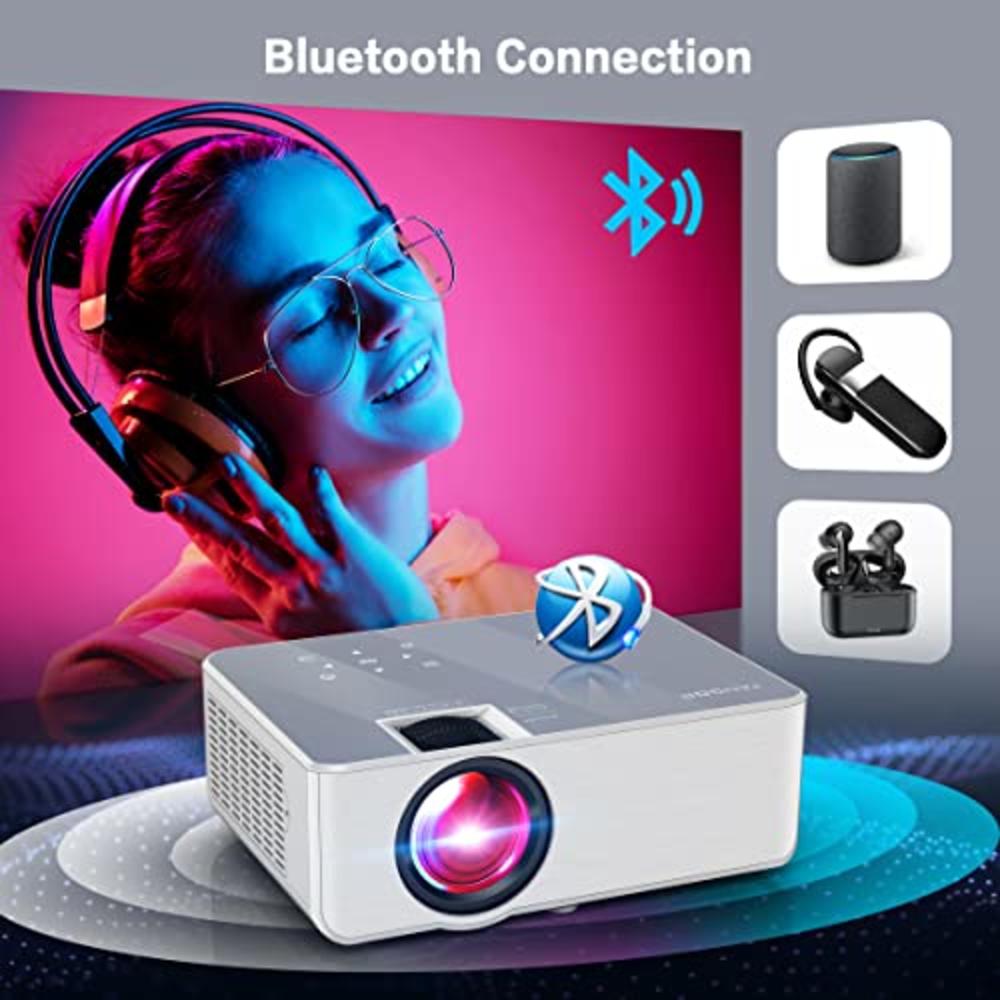 Fangor 1080P HD Projector, WiFi Projector Bluetooth Projector, FANGOR 230" Portable Movie Projector with Tripod, Home Theater Video Pro