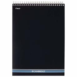 MEAD Cambridge Writing Pad, 8-1/2" x 11", Wide Ruled, 70 Sheets, Top Bound, Spiral Notepad, Action Planner (MEA59008)