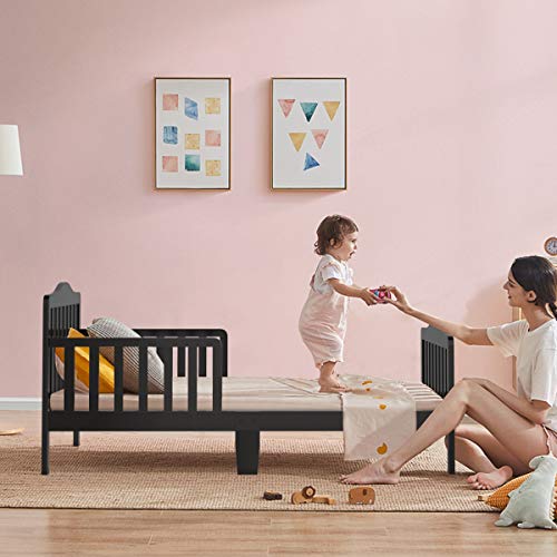 Honey Joy Toddler Bed Frame, Safety Child Bed Frame