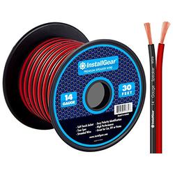 InstallGear 14 Gauge AWG 30ft Speaker Wire True Spec and Soft Touch Cable Wire - Red/Black (Great Use for Car Speakers, Stereos,