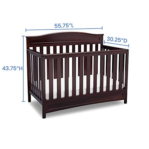 Delta Children Emery 4-in-1 Convertible Baby Crib, Dark Chocolate