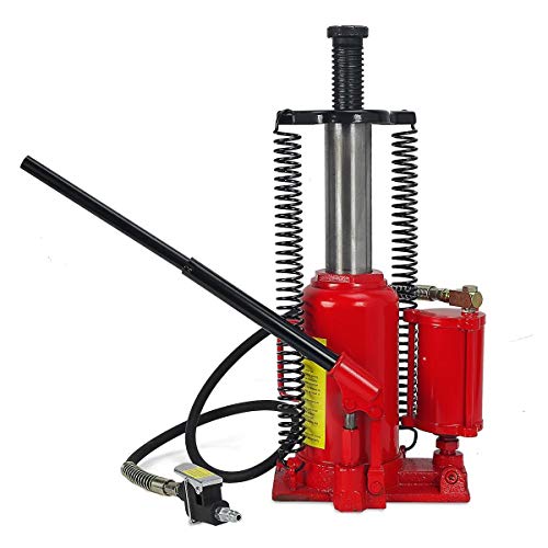 Stark USA Stark Hydraulic 20 Ton Air Bottle Air-Operated Bottle Jack Lift Portable Low Profile Manual Jack Air Jack with Handle