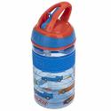 Nuby Thirsty Kids Flip-it Freestyle On the Go Water Bottle with Bite  Resistant Hard Straw Cup and Easy Grip Band, Blue Cars, 12