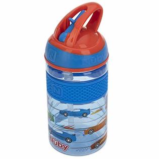 Nuby Thirsty Kids Flip-it Freestyle On the Go Water Bottle with Bite  Resistant Hard Straw