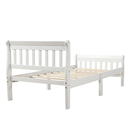Danxee Wood Twin Bed Frame With, How To Put Together A Wooden Twin Bed Frame And Headboard