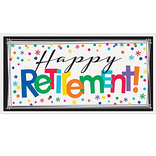 Amscan 120221 "Happy Retirement" Horizontal Giant Sign Party Banner, 65" x 33.5", 1 Piece