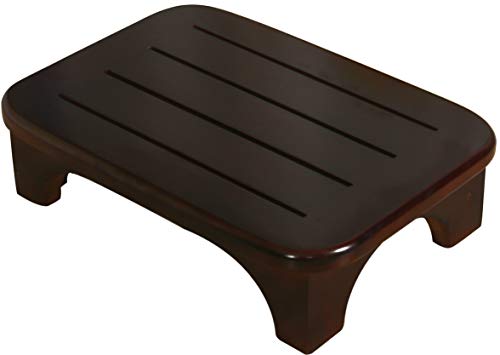 URFORESTIC Solid Wood Bed Step Stool Super Large/ Bedside Steps for High Beds/Solid Wood Super Sturdy Hold Up to 500 LBS (Brown