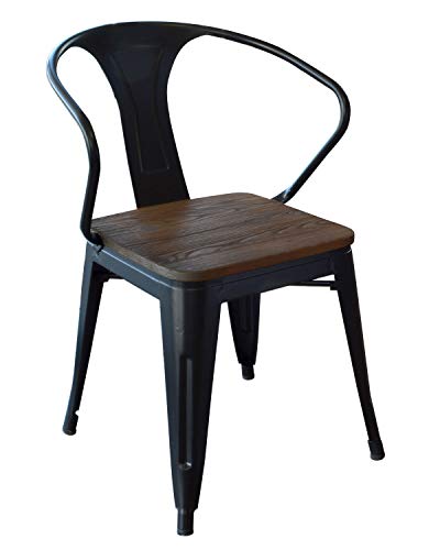 Buffalo Tools DCHAIRBWT Dining Chair Wood Seat - 4Pc, Black