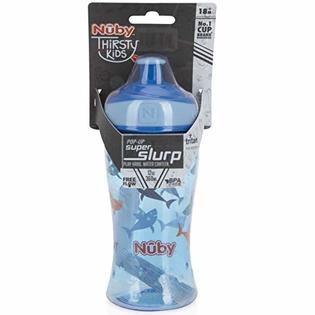 Nuby Printed Kids Pop Up Sipper Water Bottle, Colors May Vary, 1 Pack, 12  Oz, Multi