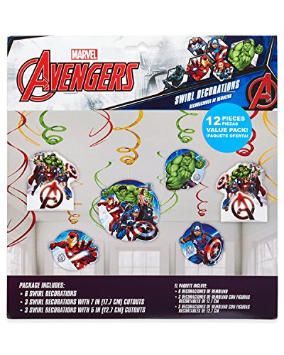 Amscan Marvel Epic Avengers Value Pack Foil Swirl Decorations