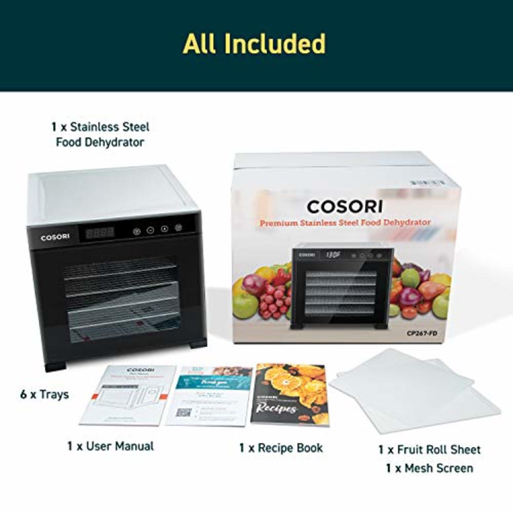COSORI Premium Dehydrator (50 Recipes) for Food Jerky, Fruit, Meat, Dog  Treats, and Herbs, Dryer Machine with Temperature Contro