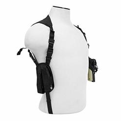 NcSTAR VISM by NcStar Ambidextrous Horizontal Shoulder Holster with Double Magazine Holder, Black (CV2909)