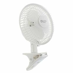 Comfort Zone CZ6C 6-inch Quiet Portable Indoor 2-Speed Desk Fan with Clip and Fully Adjustable Tilt, White