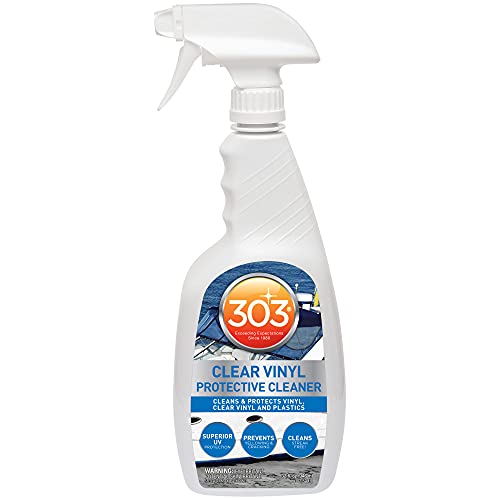 303 Products 303 Marine Clear Vinyl Protective Cleaner - Cleans and Protects Vinyl, Clear Vinyl, and Plastics, Provides Superior UV Protectio