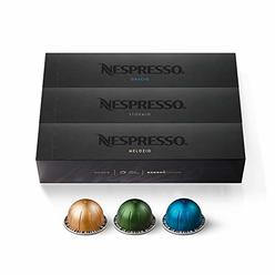 Nespresso Capsules VertuoLine, Medium and Dark Roast Coffee, Variety Pack, Stormio, Odacio, Melozio, 10 Count (Pack of 3)