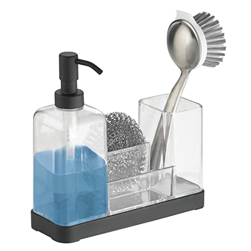 mDesign Modern Plastic Kitchen Sink Countertop Liquid Dish ...