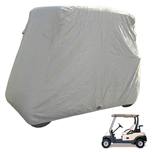Formosa Covers Deluxe 2 Seater Golf Cart Cover in Taupe, roof up to 58", Fits E Z GO, Club Car and Yamaha G Mode, Also fits Organic transits EL