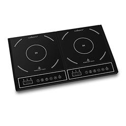 CUISUNYO Dual Induction Cooktop - Countertop Burners, 1800W Power Sharing Electric Portable Stove with Temperature and Power set